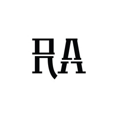 RA monogram logo design letter text name symbol monochrome logotype alphabet character simple logo