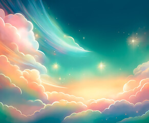 Sparkling sky colorful generative AI