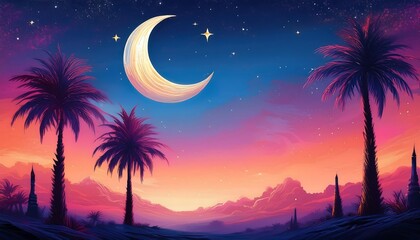 Elegant Ramadan Kareem Background with Lanterns, Crescent Moon, and Floral Patterns in Gold and Blue