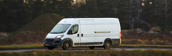 White transport vehicle outdoor scenery
