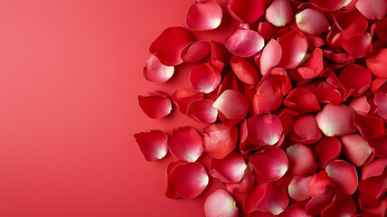 Romantic Red Rose Petals on a Red Background A Passionate and Elegant Design Element