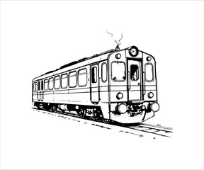 Train isolated on the white background. Vector illustration. 