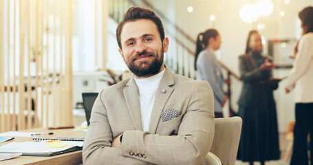 Portrait, businessman and confidence for finance, accounting and bookkeeping in agency. Male...