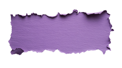 Purple torn paper piece with transparent background for easy integration
