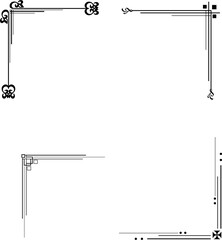 Set Hand Draw Of Corners Different Shapes Flower Decoration Vector Design Doodle Sketch Style For Wedding And Banner