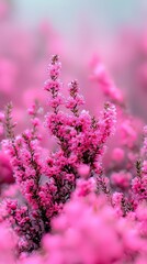 A beautiful close-up of vibrant pink flowers in soft focus, creating a dreamy and delicate atmosphere.