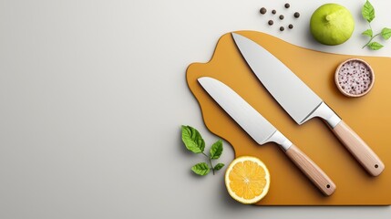 Modern Kitchen Tools with Fresh Ingredients Display