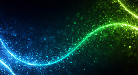 Visualize a dreamy abstract scene where black fades into deep blue, emerald, teal, lime, and white through a smooth gradient