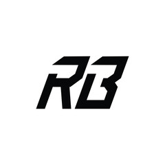 RB monogram logo design letter text name symbol monochrome logotype alphabet character simple logo