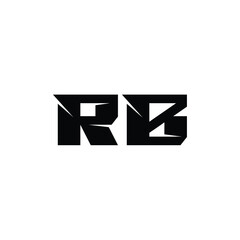 RB monogram logo design letter text name symbol monochrome logotype alphabet character simple logo