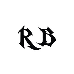 RB monogram logo design letter text name symbol monochrome logotype alphabet character simple logo