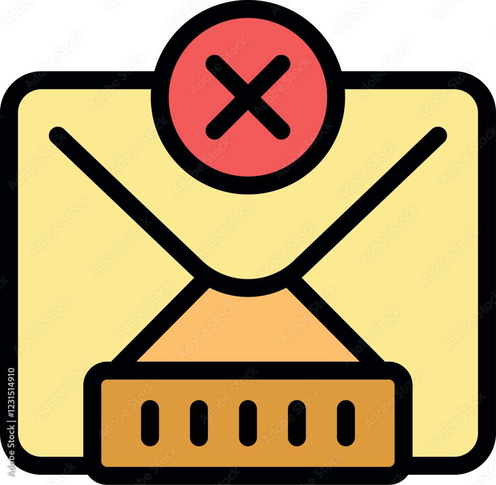 Poster closed envelope receiving showing sending error message notification symbol