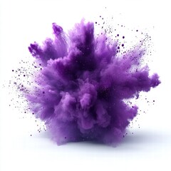 Naklejka premium Explosive Purple Smoke Cloud on White Background for Creative Design