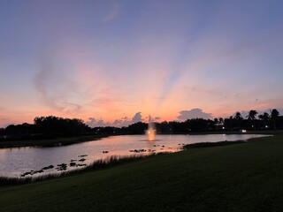 sunset over the lake
