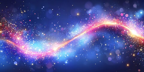 Fototapeta premium Abstract Swirling Light Streaks with Vibrant Blue and Pink Neon Glow on a Dark Background