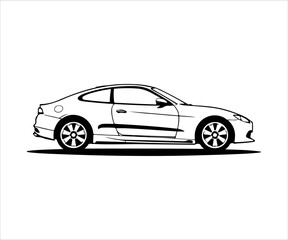 car icon on gray background. vector illustration.