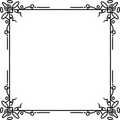 Frame and border, Square, Black and white, Vector illustration