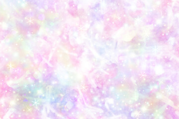 抽象的で幻想的なきらきら光るシンプルグラデーション背景壁紙イラストテクスチャ【ピンク、紫、虹色】