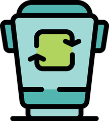 Recycling bin with recycling symbol, encouraging eco conscious waste management and resource reuse