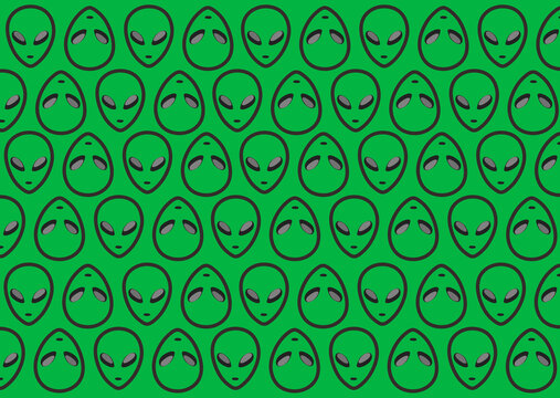green alien face pattern