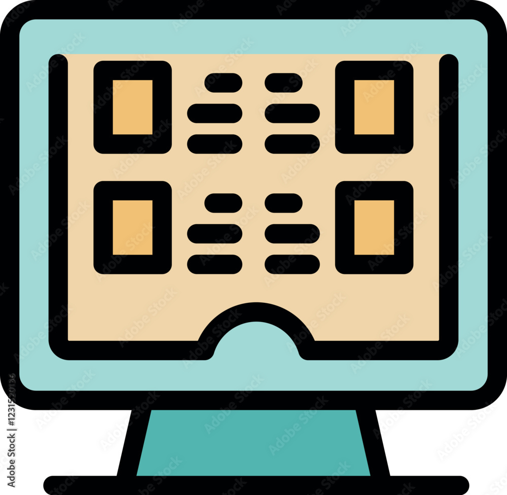 Poster project management software displayed on a computer monitor, featuring a kanban board for visualizin