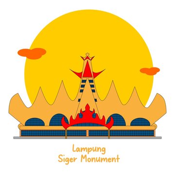 Lampung&rsquo;s Tugu Siger &ndash; Cultural Heritage Monument Illustration