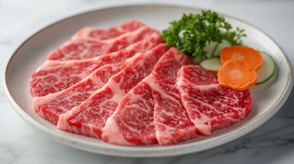 Fototapeta premium Experience the finest premium meats, carefully selected for gourmet dining. Indulge in perfectly marbled beef, rich flavors, and tender textures, ideal for steak, BBQ, and fine dining experiences.