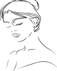 Fototapeta premium outline face woman
