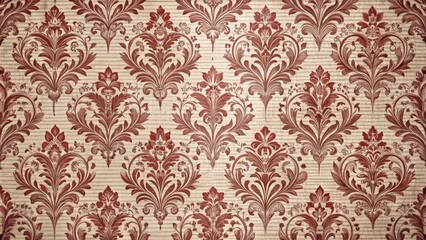 Elegant Maroon Damask Pattern on Textured Background for Design Projects