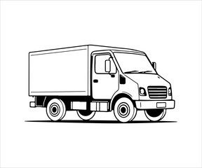 delivery truck icon on white background. vector illustration.