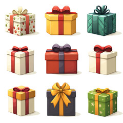 Colorful Gift Boxes with Bows for Celebrations and Festive Occasions