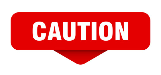 caution sticker. caution sign on transparent background