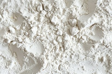 Obraz premium Photo of White fine flour powder macro texture. Food photo for backdrops or recipes