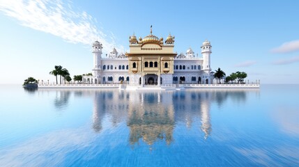 Fototapeta premium Golden Temple Reflection in Calm Water