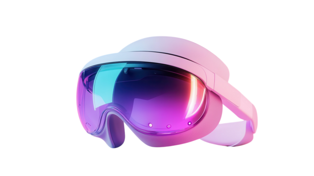 Innovative augmented reality headset in a modern design with vibrant colors and a sleek appearance