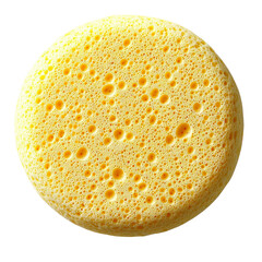 Close-Up View of a Yellow Natural Sponge with Bubbles and Textured Surface