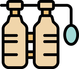Oxygen tanks connected with pressure gauge, ensuring safe diving experience