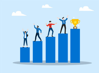 business people with graph achievement goal