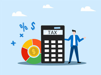 Tax business person counting tax payer