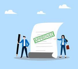 man and person with graphic lettering approve