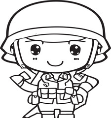 soldier character kawaii