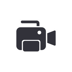 Video camera solid icons, minimalist vector illustration ,simple transparent graphic element .Isolated on white background
