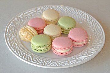 Obraz premium colorful macaroons on a plate