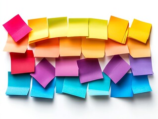 Rainbow Sticky Notes: A Vibrant, Colorful Collage