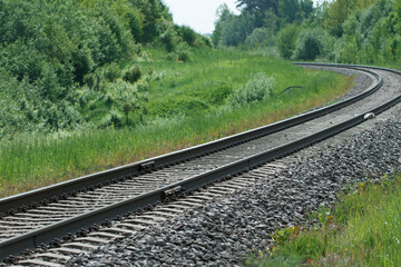 Fototapeta premium Railway landscape in summer.