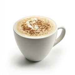 Cappuccino coffee cup, studio shot, white background, cafe drink