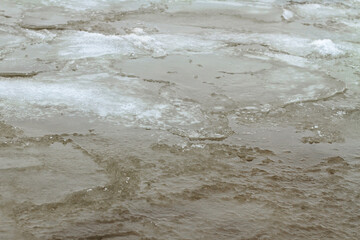 Ice structure on a body of water.