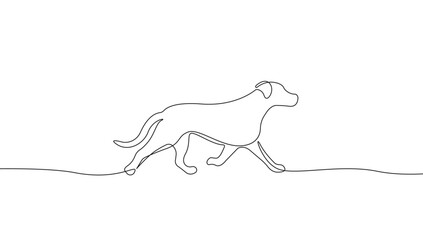 Dog Continuous Line Art Drawing. Cute Dog Simple Line Art Vector Illustration. Minimalist Trendy Contemporary Design Perfect for Wall Art, Prints, Social Media, Posters, Invitations, Branding Design.