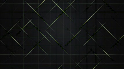 Fototapeta premium Abstract green lines intersect dark grid background, digital texture