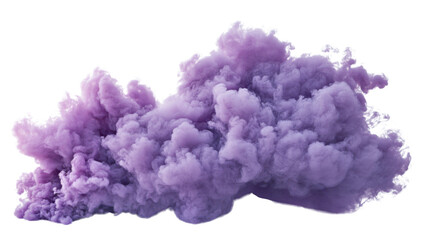 Fototapeta premium Purple smoke cloud is raising with transparent background
